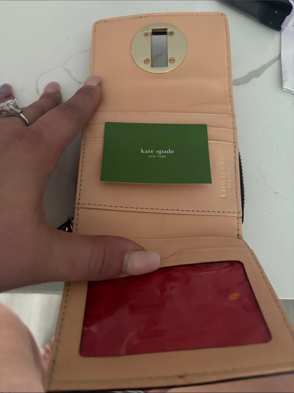 kate spade Like New Purple Croc-Embossed Zip Wallet with coin purse